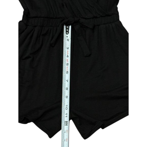 NWT Antistar Womens Romper Size M Black Sleeveless Elastic Waist Tie Detail - Picture 6 of 6